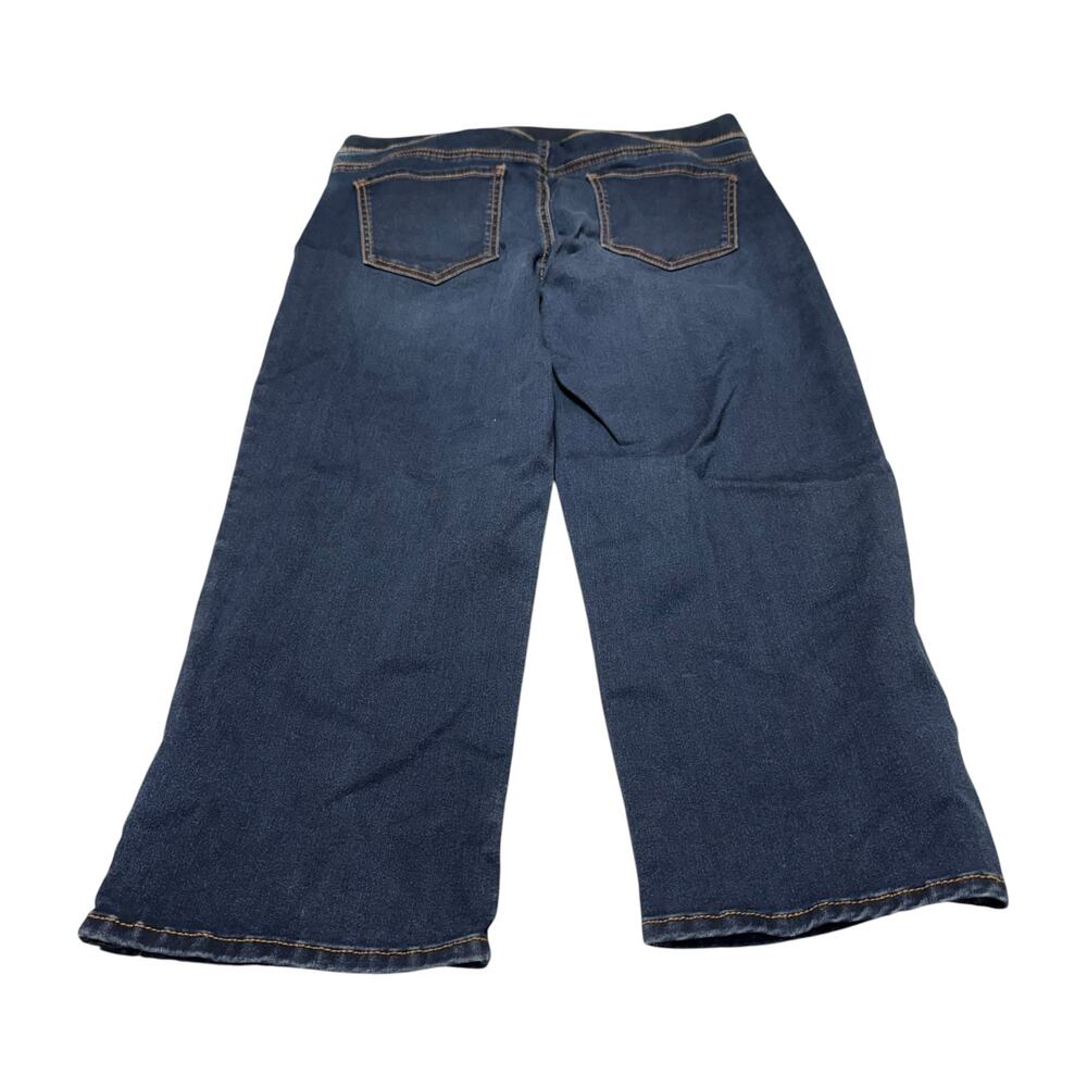 Gloria Vanderbilt Avery Size 10 Dark Wash Denim Capri Pull On Slimming Crop Jean